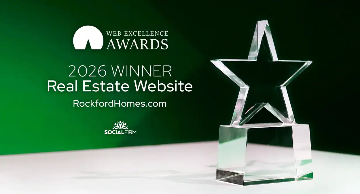 Social Firm Wins at the 18th Web Excellence Awards for the Rockford Homes Website copy
